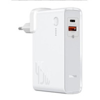 Зарядний пристрій Baseus Power Station（GaN）2 in1 Q.C. Power bank & Charger C+U 10000mAh 45W White