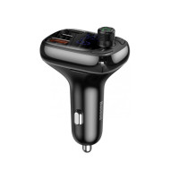 АЗП з FM-модулятором Baseus T typed S-13 Bluetooth MP3 car charger Black
