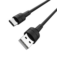 Кабель BOROFONE BX30 USB to Type-C, 3A, 1m, silicone, TPE connectors, Black