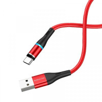 Кабель BOROFONE BU16 Skill magnetic Micro-USB 1.2m, nylon braid, aluminum alloy connector Red