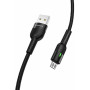 Кабель BOROFONE BU17 USB to Micro, 2.4A, 1.2m, nylon, aluminum connectors, light indicator, Black