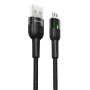 Кабель BOROFONE BU17 USB to Micro, 2.4A, 1.2m, nylon, aluminum connectors, light indicator, Black