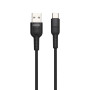 Кабель BOROFONE BU17 USB to Type-C, 2.4A, 1.2m, nylon, aluminum connectors, light indicator, Black