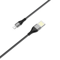 Кабель BOROFONE BU11 Tasteful Lightning 1.2m, aluminum alloy Black