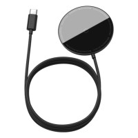 БЗП Baseus Simple Mini Magnetic Wireless Charger For IP12 with Type-C Cable Black