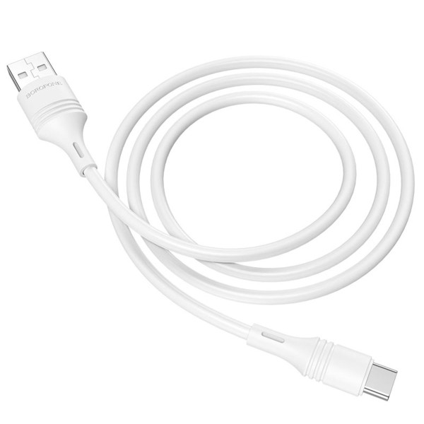 Кабель BOROFONE BX43 USB to Type-C 3A, 1m, PVC, PVC connectors, White