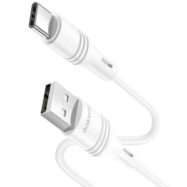 Кабель BOROFONE BX43 USB to Type-C 3A, 1m, PVC, PVC connectors, White
