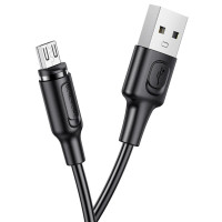 Кабель BOROFONE BX41 USB to Micro 2.4A, 1m, PVC, PVC connectors, magnetic, Black