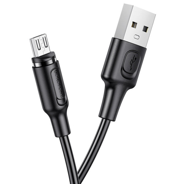 Кабель BOROFONE BX41 USB to Micro 2.4A, 1m, PVC, PVC connectors, magnetic, Black