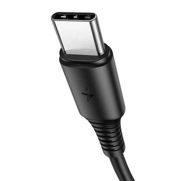 Кабель BOROFONE BX47 USB to Type-C, 3A, 1m, PVC, PVC connectors, Black
