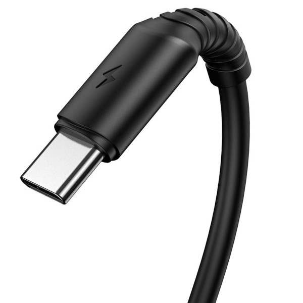 Кабель BOROFONE BX47 USB to Type-C, 3A, 1m, PVC, PVC connectors, Black