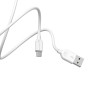 Кабель BOROFONE BX14 USB to Micro 2.4A, 3m, PVC, TPE connectors, White
