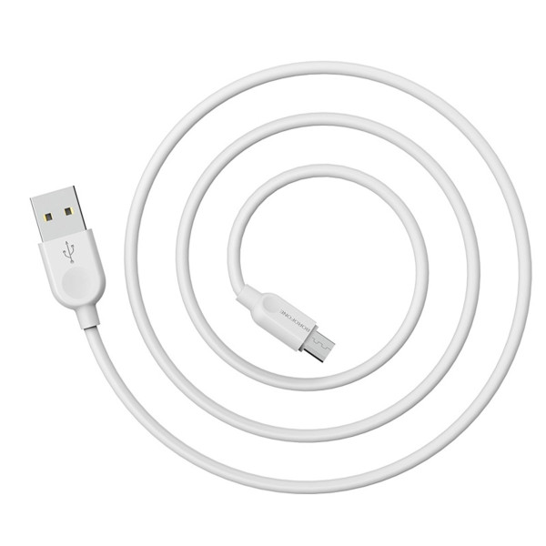Кабель BOROFONE BX14 USB to Micro 2.4A, 3m, PVC, TPE connectors, White