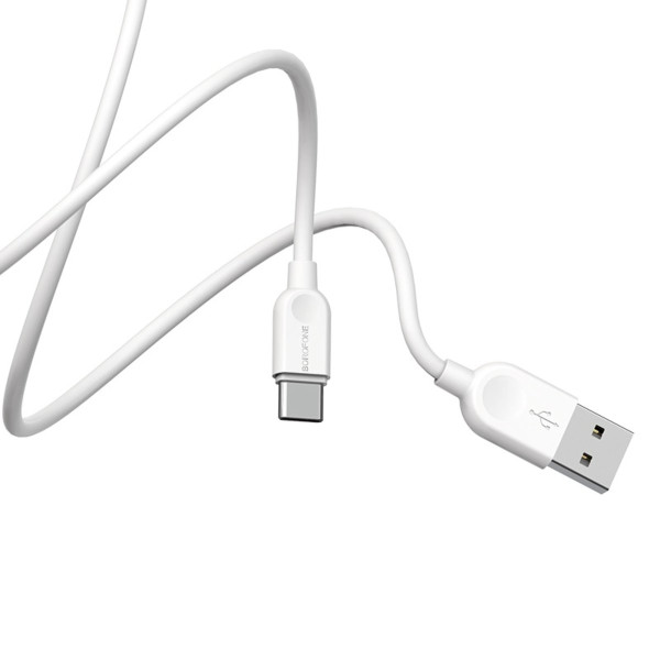Кабель BOROFONE BX14 USB to Type-C 2.4A, 3m, PVC, TPE connectors, White