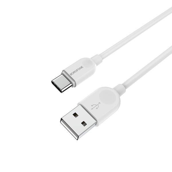 Кабель BOROFONE BX14 USB to Type-C 2.4A, 3m, PVC, TPE connectors, White