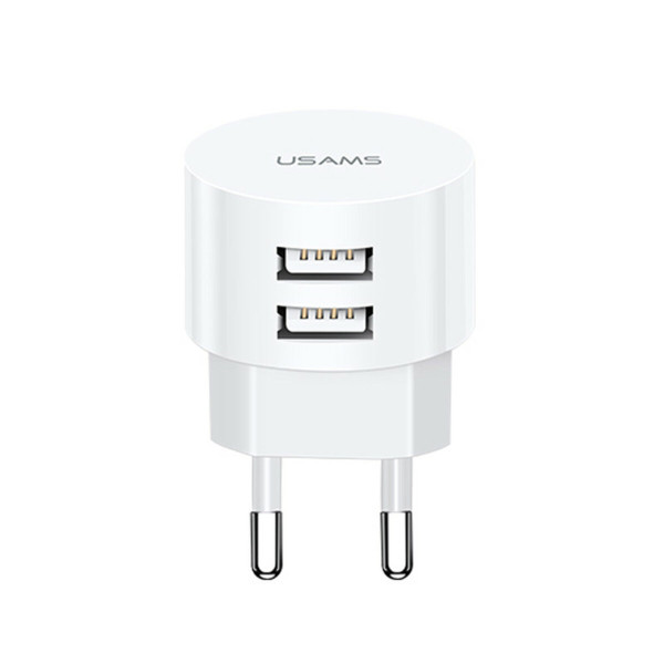 МЗП Usams Travel Charging Set Send-Tu Series (T20 Dual USB Round Charger+U35  lightning cable) White