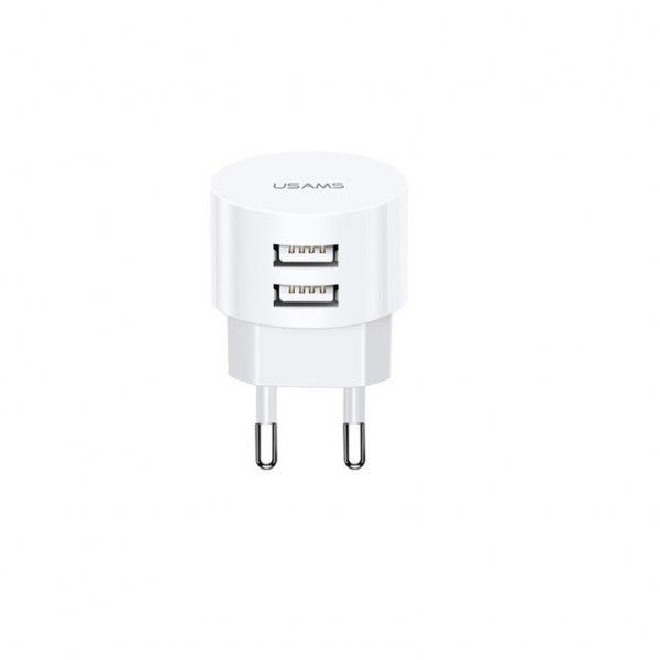 МЗП Usams Travel Charging Set Send-Tu Series (T20 Dual USB Round Charger+U35 Type-C cable) White