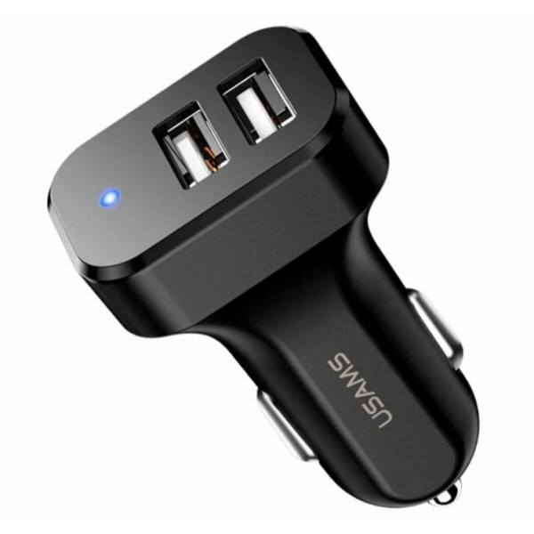 АЗП Usams US-CC087 C13 2.1A Dual USB Car Charger Black