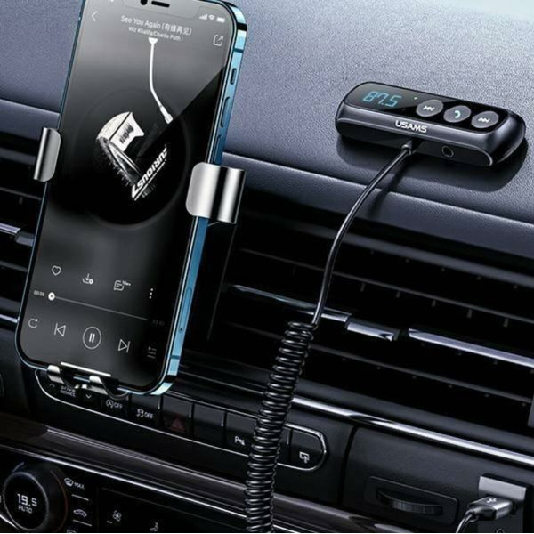 Bluetooth ресивер Usams US-SJ503 Car Digital Display FM Wireless Audio Receiver Black