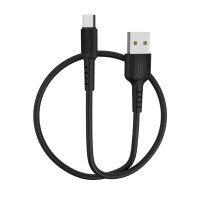 Кабель BOROFONE BX16 USB to Type-C 2A, 1m, PVC, TPE connectors, Black