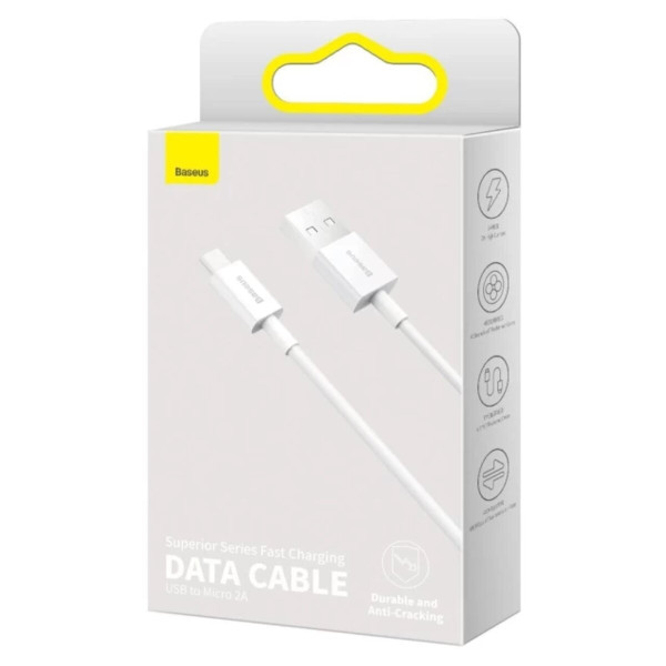 Кабель Baseus Superior Series Fast Charging Data Cable USB to Micro 2A 1m White