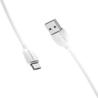 Кабель BOROFONE BX19 USB to Micro 2.4A, 1m, PVC, TPE connectors, White