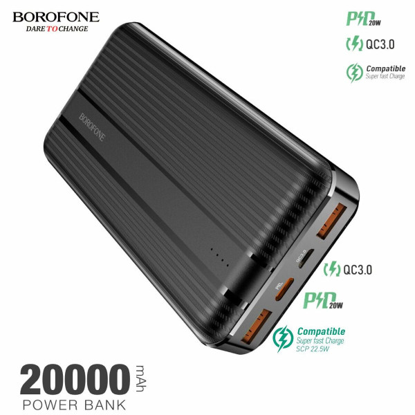 Зовнішній акумулятор BOROFONE BJ9A Uranus 22.5W fully compatible 20000mAh Black