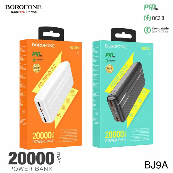 Зовнішній акумулятор BOROFONE BJ9A Uranus 22.5W fully compatible 20000mAh Black