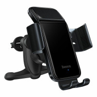 Тримач для мобiльного Baseus Smart Solar Power Wireless Car Mount Electric Holder Black