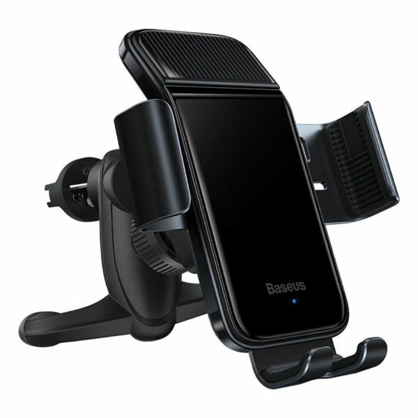 Тримач для мобiльного Baseus Smart Solar Power Wireless Car Mount Electric Holder Black