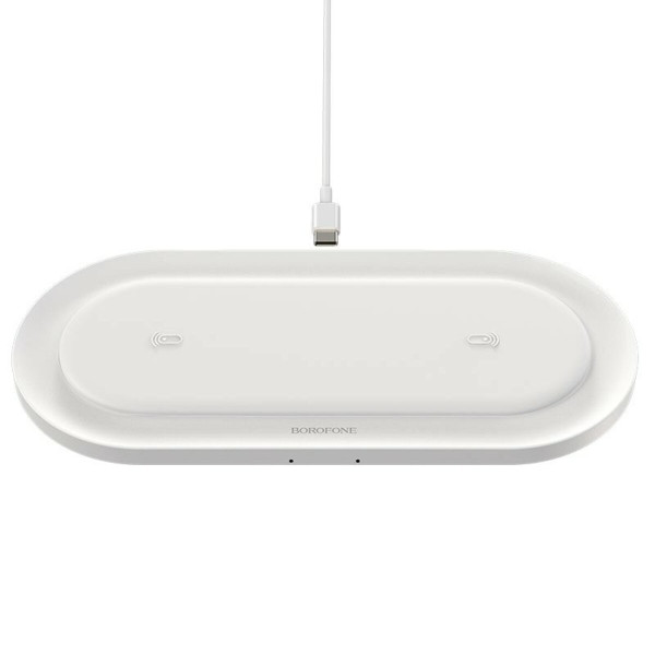 Бездротовий зарядний пристрій BOROFONE BQ7 Prominent dual 10W wireless fast charger White