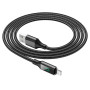 Кабель BOROFONE BU32 USB to iP 2.4A, 1.2m, nylon, aluminum connectors, digital display, Black
