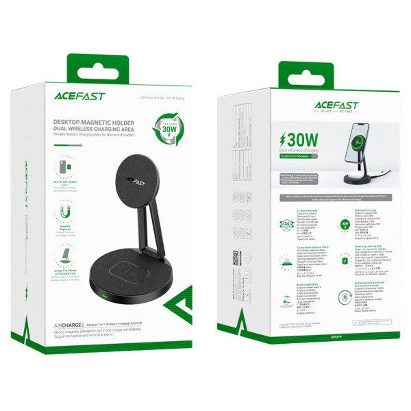 Бездротовий зарядний пристрій ACEFAST E8 desktop 2-in-1 wireless charging holder