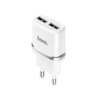 Мережевий зарядний пристрій HOCO C12 Smart dual USB charger White