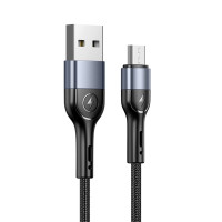 Кабель Usams US-SJ450 U55 Micro Aluminum Alloy Braided Data Cable 1m Black