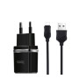 Мережевий зарядний пристрій HOCO C12 Smart dual USB (Micro cable)charger set Black