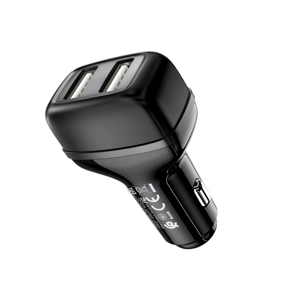 Автомобільний зарядний пристрій HOCO Z36 Leader dual port car charger Black