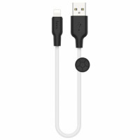Кабель HOCO X21 Plus Silicone charging cable for iP(L=0.25M) Black+White