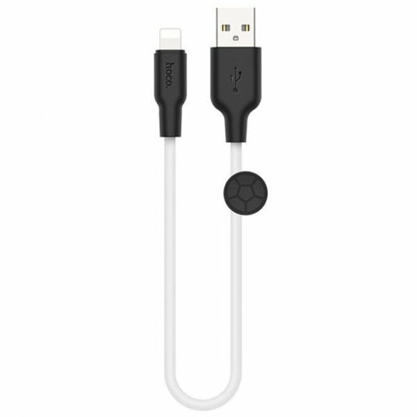Кабель HOCO X21 Plus Silicone charging cable for iP(L=0.25M) Black+White