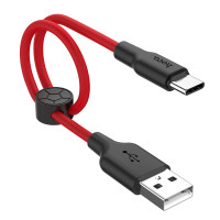 Кабель HOCO X21 Plus Silicone charging cable for Type-C(L=0.25M) Black+Red
