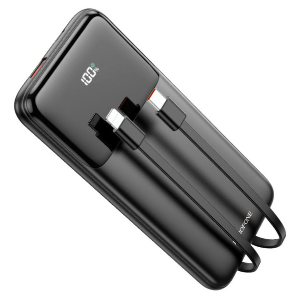 Зовнішній акумулятор BOROFONE BJ22 22.5W+PD20W fully compatible power bank with cable(10000mAh) Black