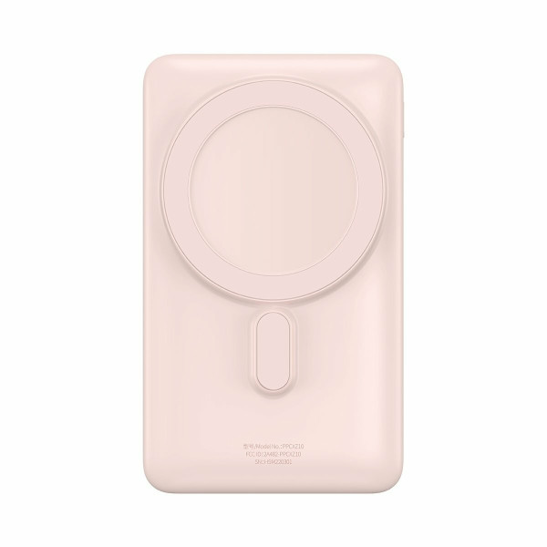 Зовнішній акумулятор Baseus Magnetic Bracket Wireless Fast Charge Power Bank 10000mAh 20W Pink