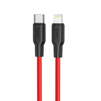 Кабель HOCO X21 Plus Type-C to iP 3A, 20W, 1m,  black and red