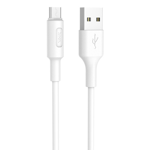 Кабель HOCO X25 USB to Micro 2A, 1m, PVC, PVC connectors, White