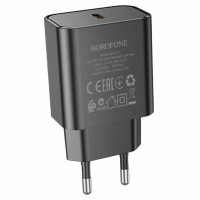 Мережевий зарядний пристрій BOROFONE BA71A Power single Port PD20W charger Black