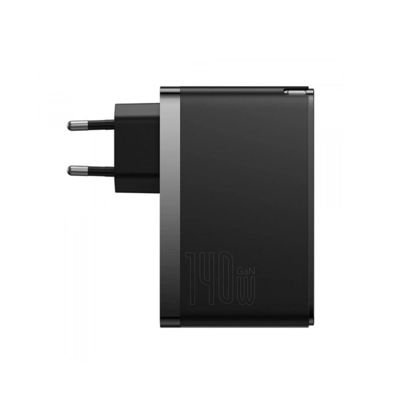 МЗП Baseus GaN5 Pro Fast Charger 2C+U 140W EU Black(With Superior Series Fast Charging Data Cable Type-C to Type-C 240W（48V/5A） 1m  Black)