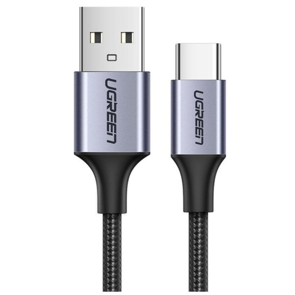 Кабель UGREEN US288 USB-A 2.0 to USB-C Cable Nickel Plating Aluminum Braid 1.5m (Black) (UGR-60127)