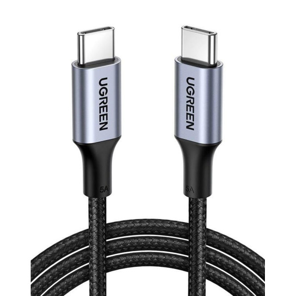 Кабель UGREEN US316 USB-C to USB-C 2.0 Cable 100W Alu Case with Braid 1.5m (Space Gray) (UGR-70428)