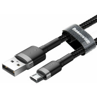 Кабель Baseus Cafule Cable USB For Micro 1.5A 2m Gray+Black