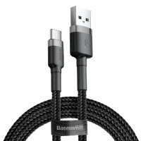 Кабель Baseus Cafule Cable USB For Type-C 3A 0.5m Gray+Black
